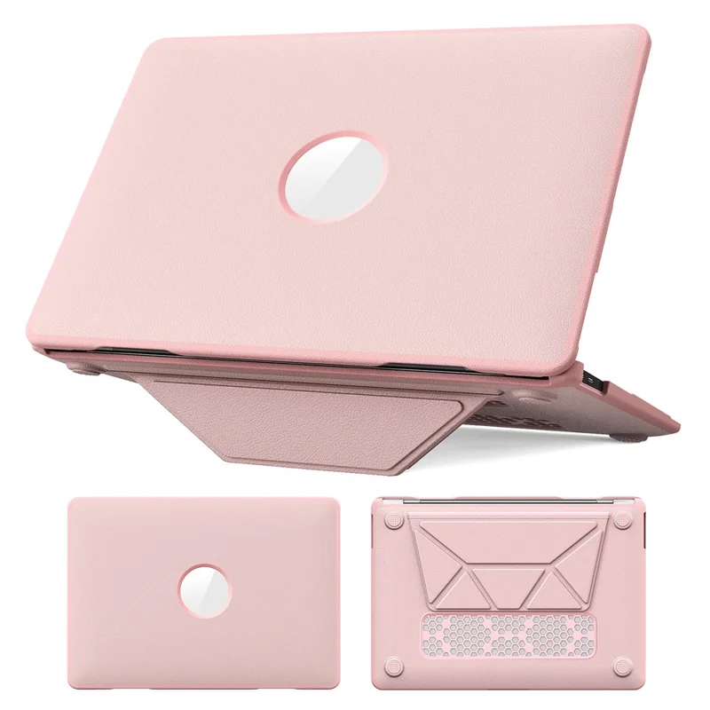Laptop Case for MacBook Air 13 inch (2020) / (2018) A2337 M1 A2179 A1932 Kickstand PU TPU PC Notebook Protective Cover - Pink