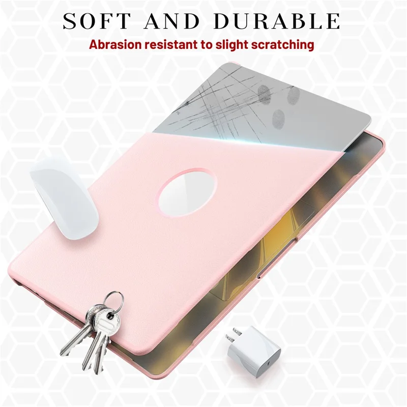 Laptop Case for MacBook Air 13 inch (2020) / (2018) A2337 M1 A2179 A1932 Kickstand PU TPU PC Notebook Protective Cover - Pink