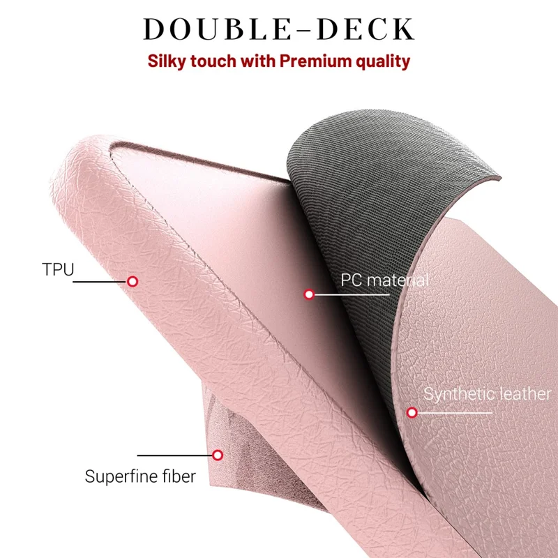 Laptop Case for MacBook Air 13 inch (2020) / (2018) A2337 M1 A2179 A1932 Kickstand PU TPU PC Notebook Protective Cover - Pink