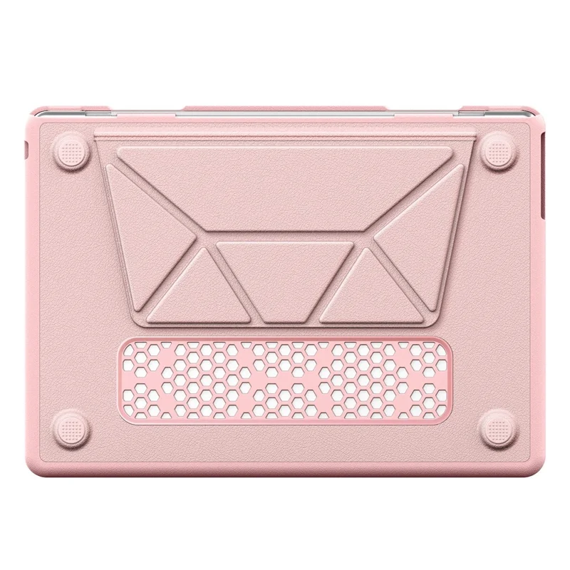 Laptop Case for MacBook Air 13 inch (2025) / (2024) / (2022) / M2 A2681 / M3 A3113 / M4 A3240 Kickstand PU TPU PC Notebook Protective Cover - Pink