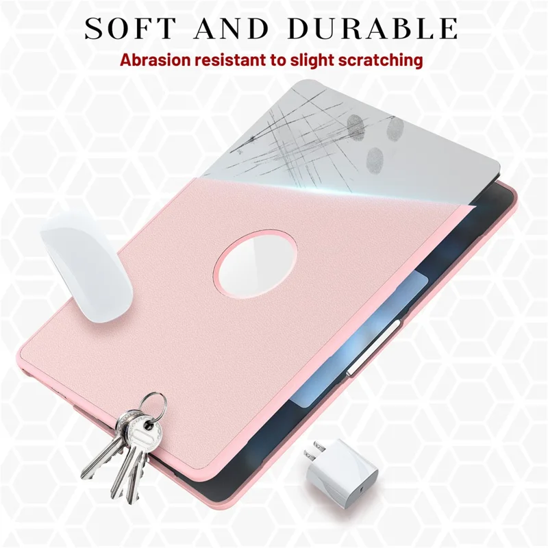 Laptop Case for MacBook Air 13 inch (2025) / (2024) / (2022) / M2 A2681 / M3 A3113 / M4 A3240 Kickstand PU TPU PC Notebook Protective Cover - Pink