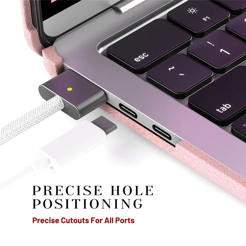 Laptop Case for MacBook Air 13 inch (2025) / (2024) / (2022) / M2 A2681 / M3 A3113 / M4 A3240 Kickstand PU TPU PC Notebook Protective Cover - Pink