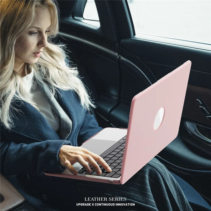 Laptop Case for MacBook Air 13 inch (2025) / (2024) / (2022) / M2 A2681 / M3 A3113 / M4 A3240 Kickstand PU TPU PC Notebook Protective Cover - Pink