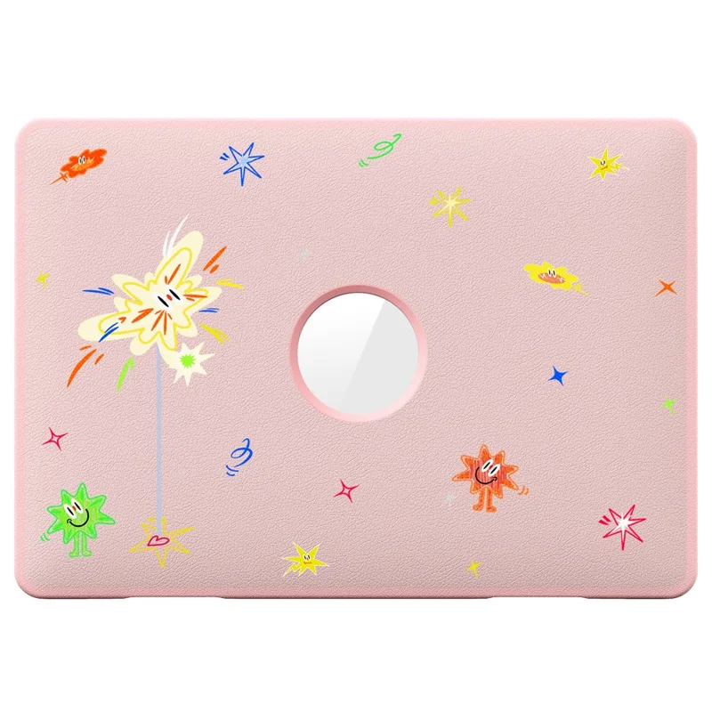Pattern Printing Laptop Case for MacBook Air 13 inch (2020) / (2018) A2337 M1 A2179 A1932 Notebook Kickstand Cover - Spark / Pink