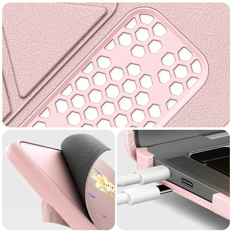 Pattern Printing Laptop Case for MacBook Air 13 inch (2020) / (2018) A2337 M1 A2179 A1932 Notebook Kickstand Cover - Spark / Pink