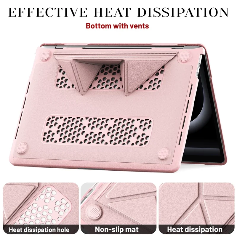 Laptop Case for MacBook Pro 13 inch (2020) / (2019) / (2018) / (2017) / (2016) / A1706 / A1708 / A1989 / A2159 / A2338 / A2289 / A2251 Notebook Kickstand Cover - Pink