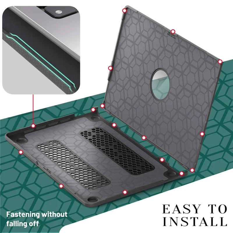 Funda para MacBook Pro de 13 pulgadas (2020) / (2019) / (2018) / (2017) / (2016) / A1706 / A1708 / A1989 / A2159 / A2338 / A2289 / A2251 con Soporte para Portátil - Gris