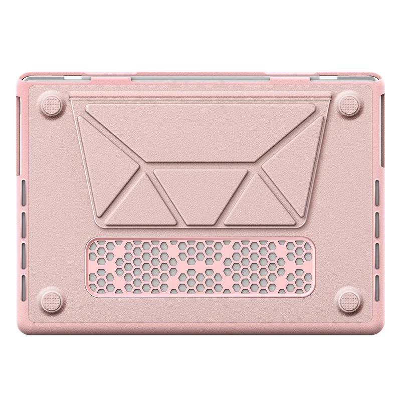 Laptop Case for MacBook Pro 14 inch (2024) / (2023) / (2021) / A2442 M1 Pro / Max / A2779 / M3 A2918 A2992 / M4 A3112 A3185 A3401 Notebook Kickstand Cover - Pink