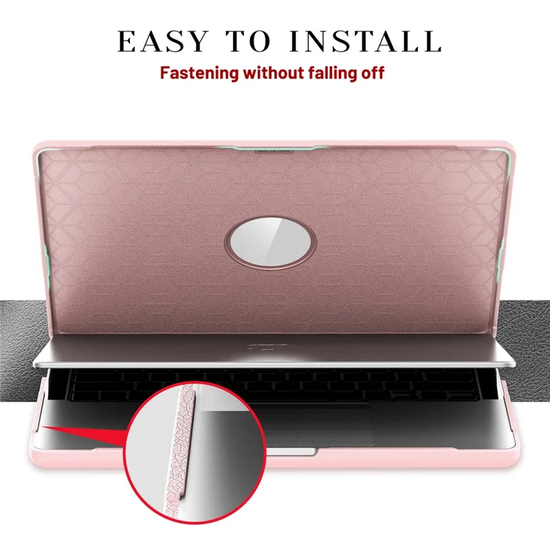 Laptop Case for MacBook Pro 14 inch (2024) / (2023) / (2021) / A2442 M1 Pro / Max / A2779 / M3 A2918 A2992 / M4 A3112 A3185 A3401 Notebook Kickstand Cover - Pink