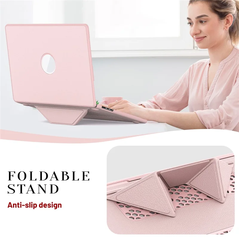 Laptop Case for MacBook Air 15 inch (2025) / (2024) / (2023) / M2 A2941 / M3 A3114 / M4 A3241 Notebook Kickstand Cover - Pink