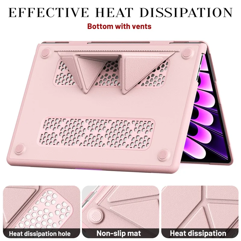 Laptop Case for MacBook Air 15 inch (2025) / (2024) / (2023) / M2 A2941 / M3 A3114 / M4 A3241 Notebook Kickstand Cover - Pink