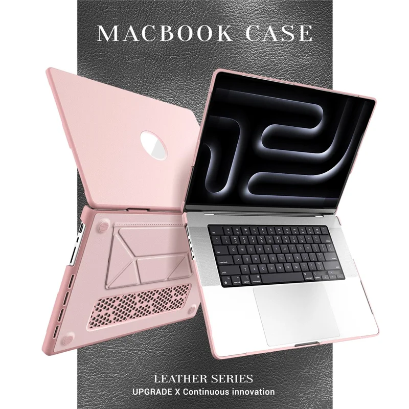 Laptop Case for MacBook Pro 16 inch (2024) / (2023) / (2021) / M1Pro / M1 Max / A2780 / M3 A2991 / M4 A3403 A3186 Notebook Kickstand Cover - Pink