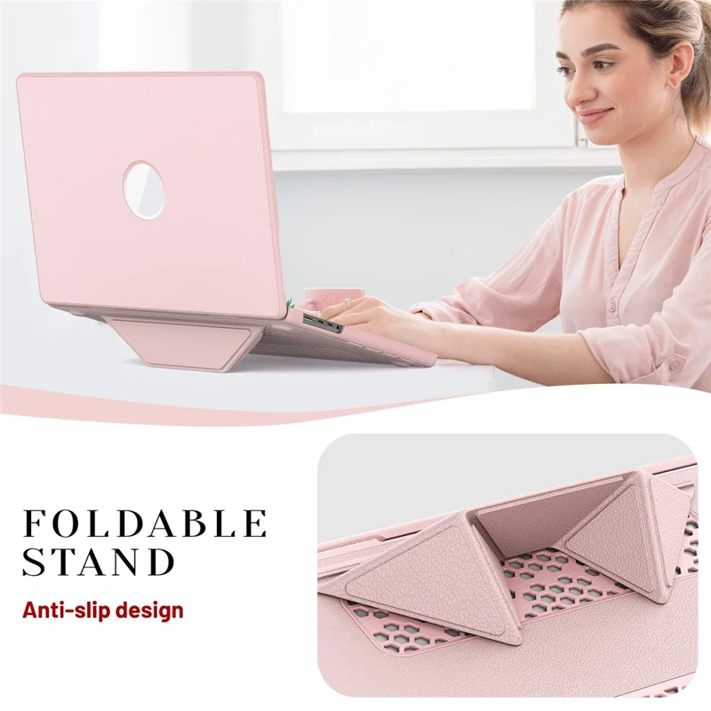 Laptop Case for MacBook Pro 16 inch (2024) / (2023) / (2021) / M1Pro / M1 Max / A2780 / M3 A2991 / M4 A3403 A3186 Notebook Kickstand Cover - Pink