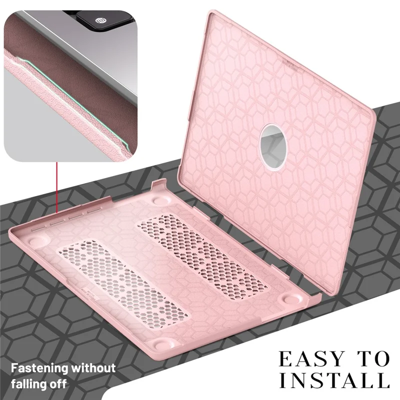 Laptop Case for MacBook Pro 16 inch (2024) / (2023) / (2021) / M1Pro / M1 Max / A2780 / M3 A2991 / M4 A3403 A3186 Notebook Kickstand Cover - Pink