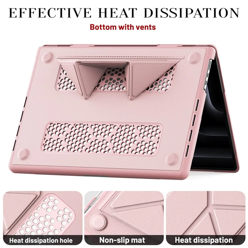 Laptop Case for MacBook Pro 16 inch (2024) / (2023) / (2021) / M1Pro / M1 Max / A2780 / M3 A2991 / M4 A3403 A3186 Notebook Kickstand Cover - Pink