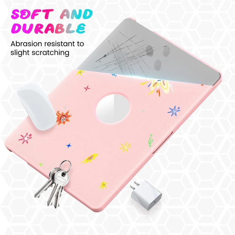 Pattern Printing Laptop Case for MacBook Pro 13 inch (2020) / (2019) / (2018) / (2017) / (2016) Notebook Kickstand Cover - Spark / Pink