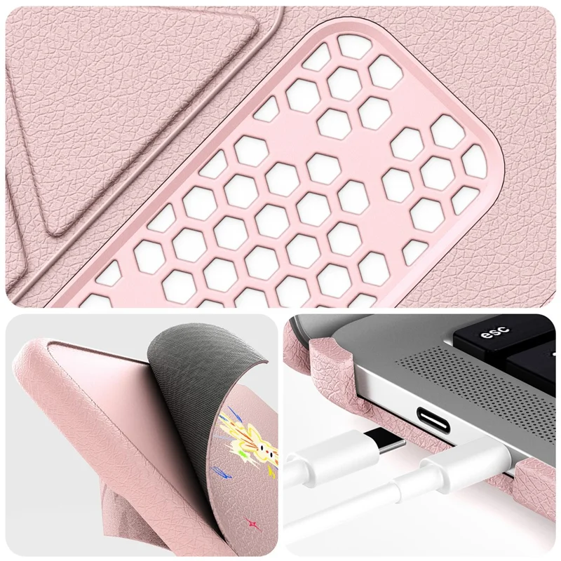 Pattern Printing Laptop Case for MacBook Pro 13 inch (2020) / (2019) / (2018) / (2017) / (2016) Notebook Kickstand Cover - Spark / Pink