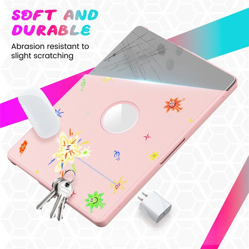 Pattern Printing Laptop Case for MacBook Pro 14 inch (2024) / (2023) / (2021) Notebook Kickstand Cover - Spark / Pink