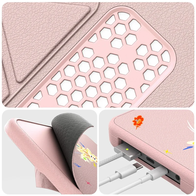 Pattern Printing Laptop Case for MacBook Pro 14 inch (2024) / (2023) / (2021) Notebook Kickstand Cover - Spark / Pink