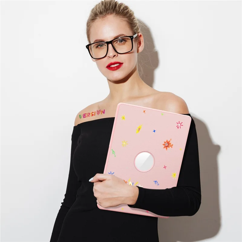Pattern Printing Laptop Case for MacBook Pro 14 inch (2024) / (2023) / (2021) Notebook Kickstand Cover - Spark / Pink
