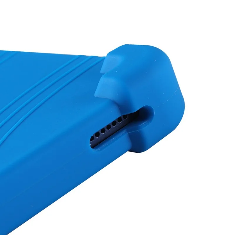 For Doogee Tab A9+ / Tab A9 Pro+ Case Adjustable Kickstand Silicone Tablet Protective Cover - Dark Blue