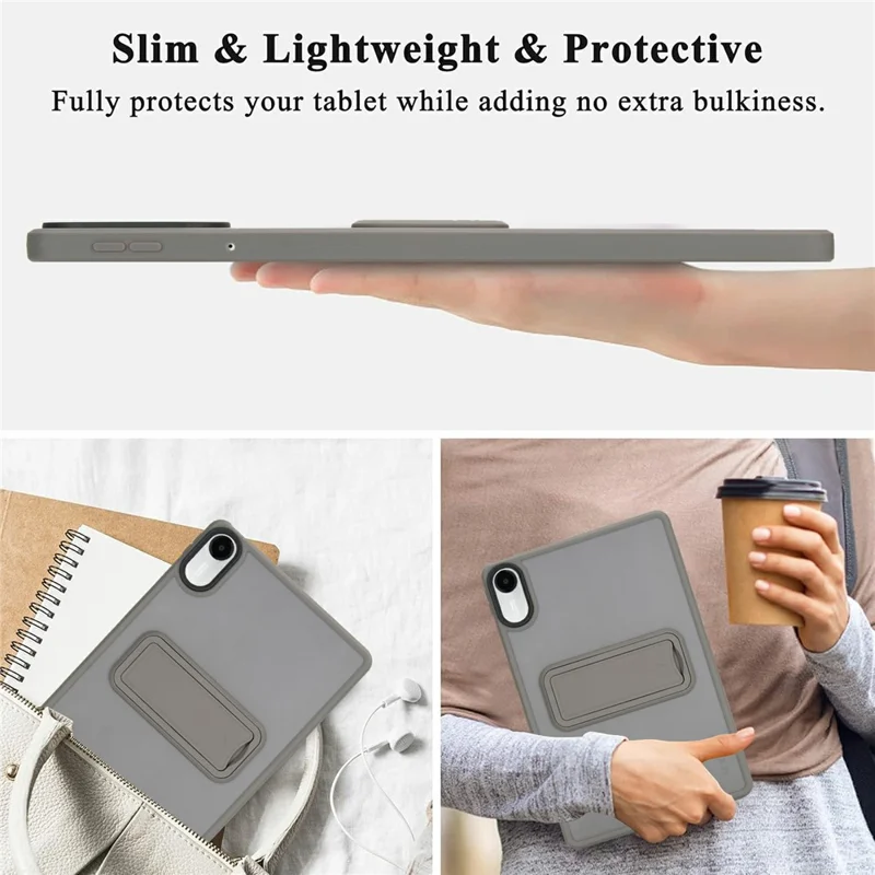 For Xiaomi Redmi Pad 2 / Pad SE 11 2025 Case with Kickstand TPU + PC Skin-Touch Tablet Cover - Grey