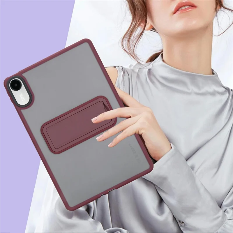 For Xiaomi Redmi Pad 2 11 Case with Kickstand TPU + PC Skin-Touch Tablet Cover - Wine Red
