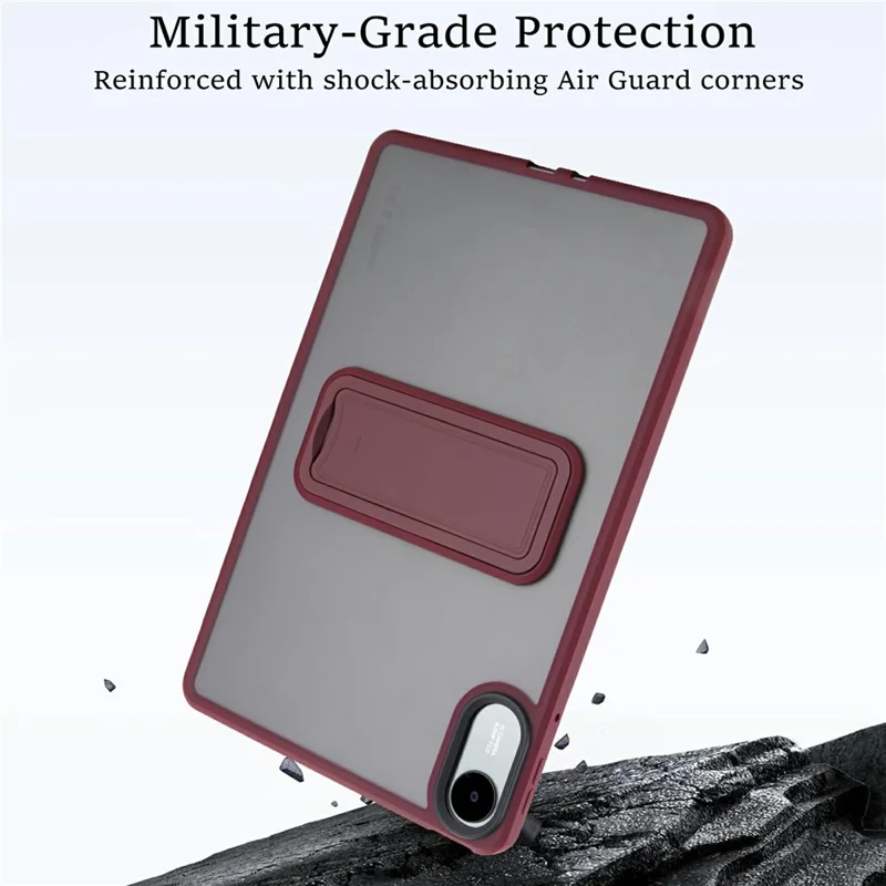 For Xiaomi Redmi Pad 2 11 Case with Kickstand TPU + PC Skin-Touch Tablet Cover - Wine Red