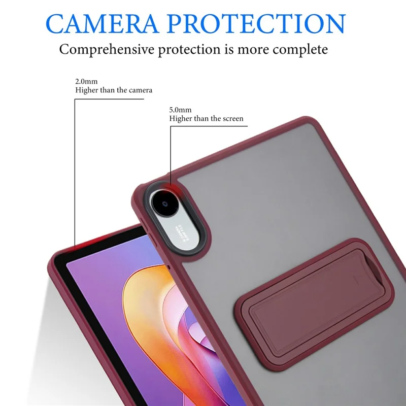 For Xiaomi Redmi Pad 2 11 Case with Kickstand TPU + PC Skin-Touch Tablet Cover - Wine Red