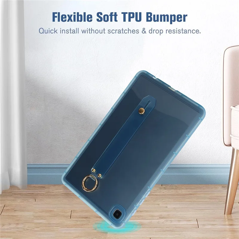 For Samsung Galaxy Tab A7 Lite 8.7-inch Case Shockproof TPU Tablet Cover with Wristband - Blue