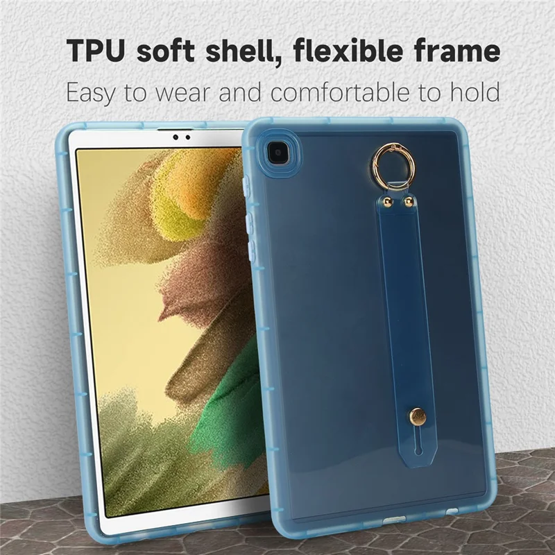 For Samsung Galaxy Tab A7 Lite 8.7-inch Case Shockproof TPU Tablet Cover with Wristband - Blue