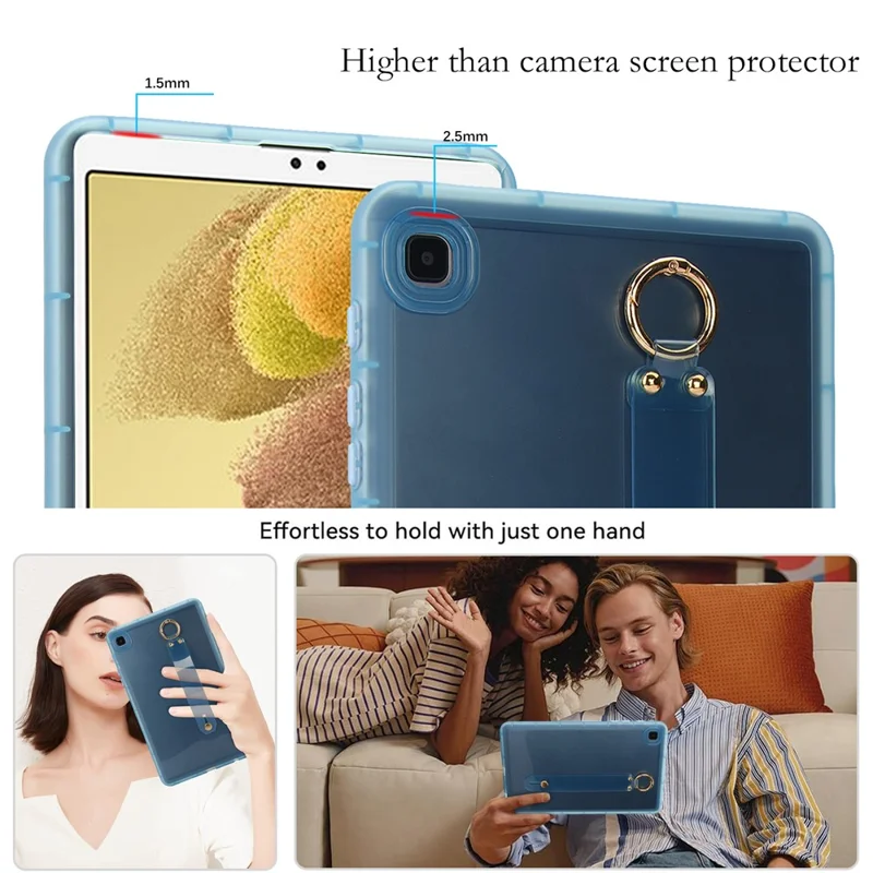 For Samsung Galaxy Tab A7 Lite 8.7-inch Case Shockproof TPU Tablet Cover with Wristband - Blue