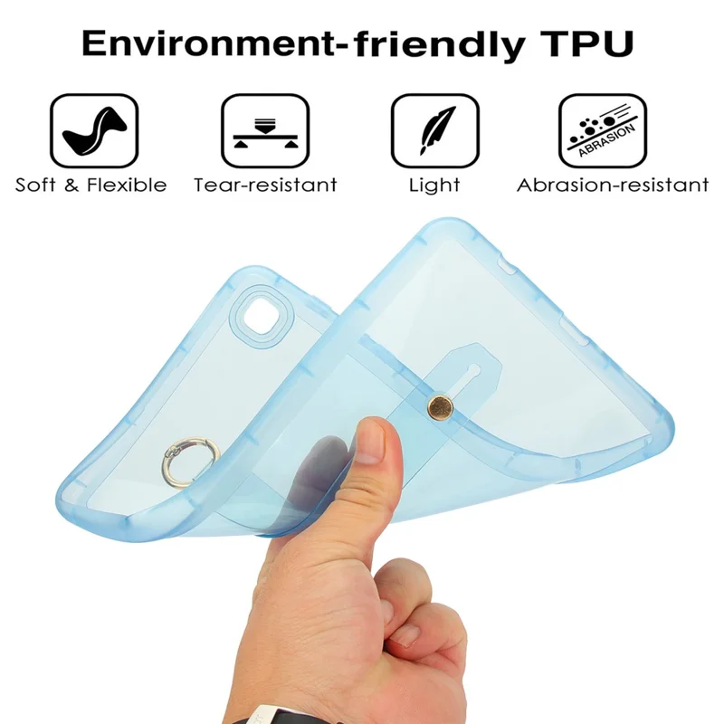 For Samsung Galaxy Tab A7 Lite 8.7-inch Case Shockproof TPU Tablet Cover with Wristband - Blue