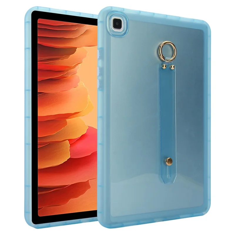 For Samsung Galaxy Tab A7 10.4 (2020) Case Shockproof TPU Tablet Cover with Wristband - Blue