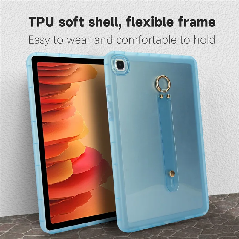 For Samsung Galaxy Tab A7 10.4 (2020) Case Shockproof TPU Tablet Cover with Wristband - Blue