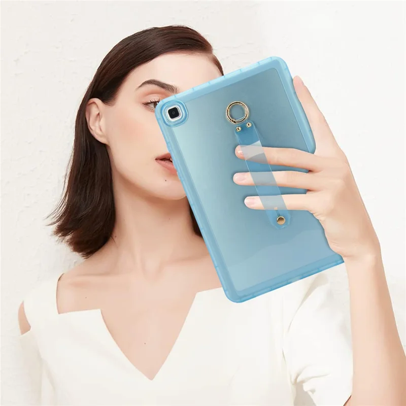 For Samsung Galaxy Tab A7 10.4 (2020) Case Shockproof TPU Tablet Cover with Wristband - Blue