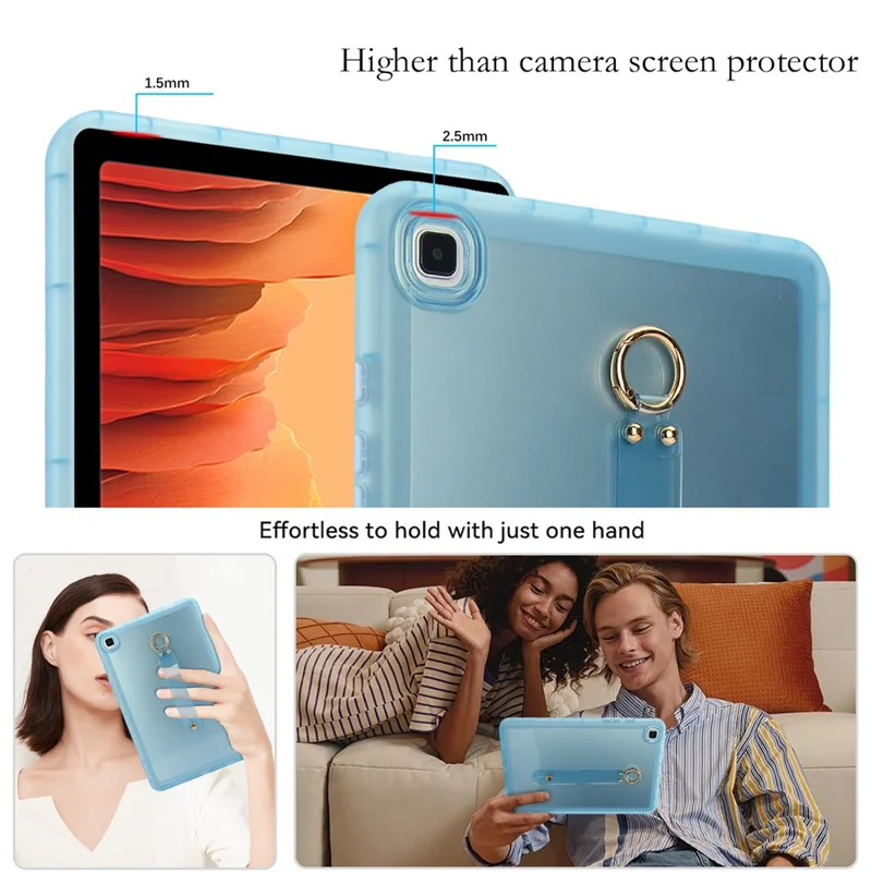 For Samsung Galaxy Tab A7 10.4 (2020) Case Shockproof TPU Tablet Cover with Wristband - Blue