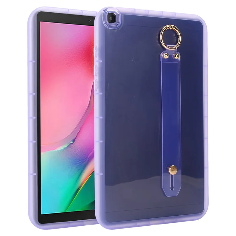 Étui pour Samsung Galaxy Tab A 8.0 (2019) SM-T290 (Wi-Fi) / SM-T295 (LTE) Coque Antichoc en TPU avec Bracelet - Violet