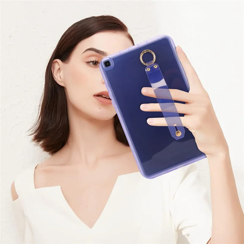 Étui pour Samsung Galaxy Tab A 8.0 (2019) SM-T290 (Wi-Fi) / SM-T295 (LTE) Coque Antichoc en TPU avec Bracelet - Violet