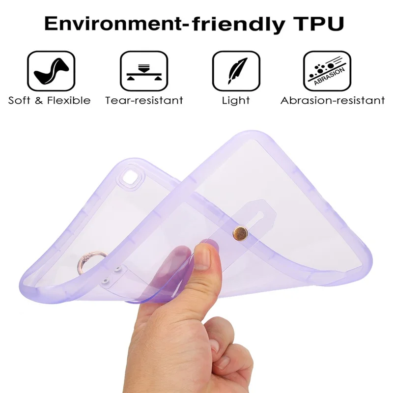 Étui pour Samsung Galaxy Tab A 8.0 (2019) SM-T290 (Wi-Fi) / SM-T295 (LTE) Coque Antichoc en TPU avec Bracelet - Violet