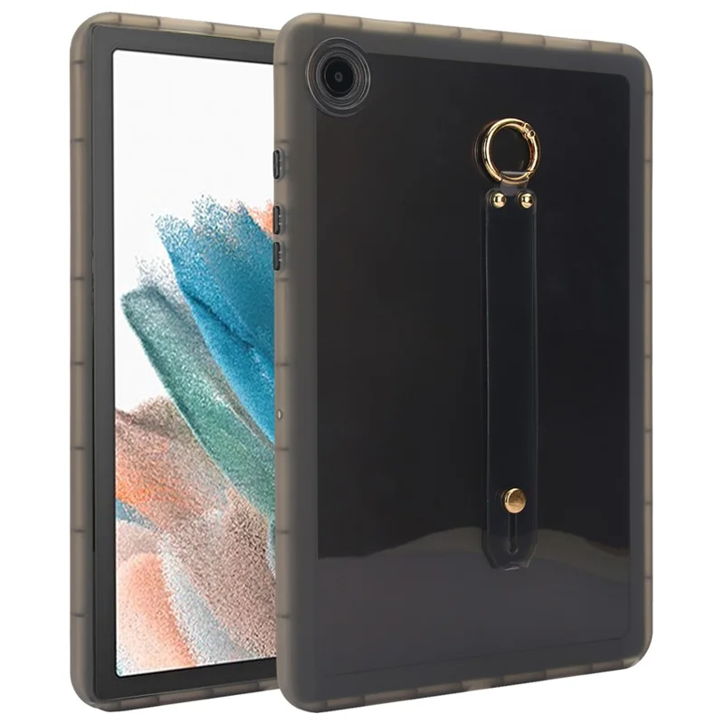 For Samsung Galaxy Tab A8 10.5 (2021) Case Shockproof TPU Tablet Cover with Wristband - Black