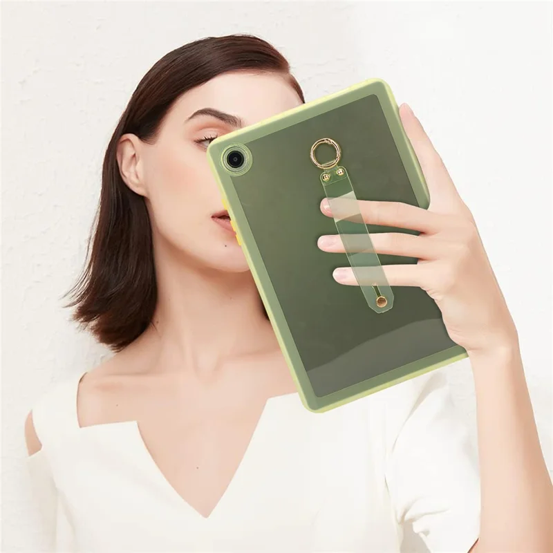 For Samsung Galaxy Tab A8 10.5 (2021) Case Shockproof TPU Tablet Cover with Wristband - Yellow