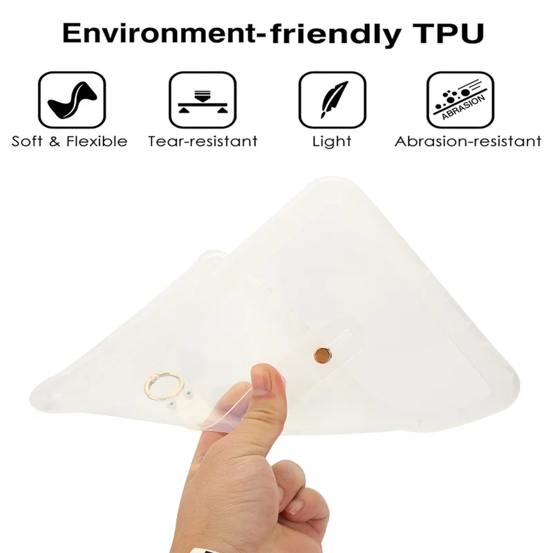 Tablet Case For Samsung Galaxy Tab S6 Lite (2024) / (2022) / (2020) Shockproof TPU Cover with Wristband - Transparent