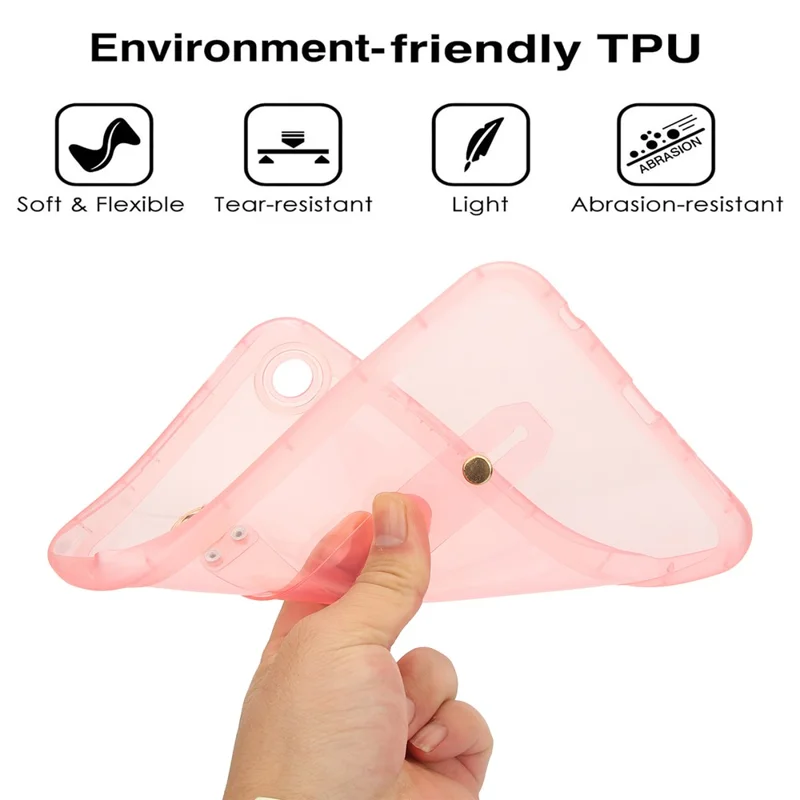 For Samsung Galaxy Tab A9 Case Shockproof TPU Tablet Cover with Wristband - Pink
