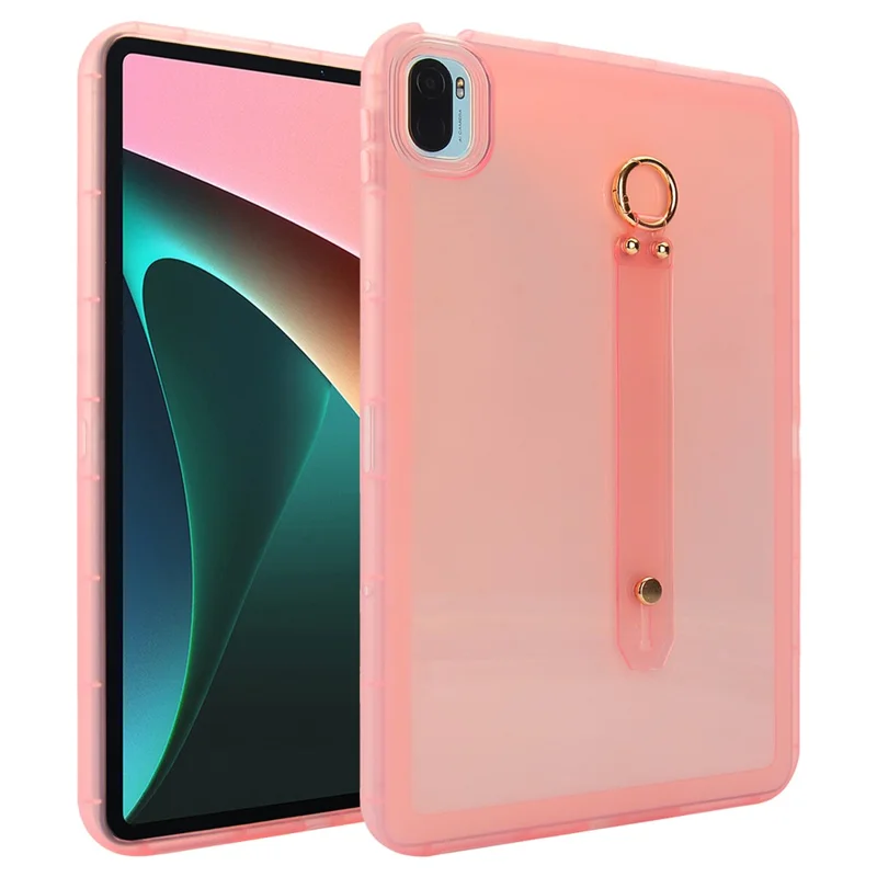 Für Xiaomi Pad 5 Pro / Pad 5 Hülle Stoßfest TPU Tablet-Schutzhülle mit Handschlaufe - Rosa