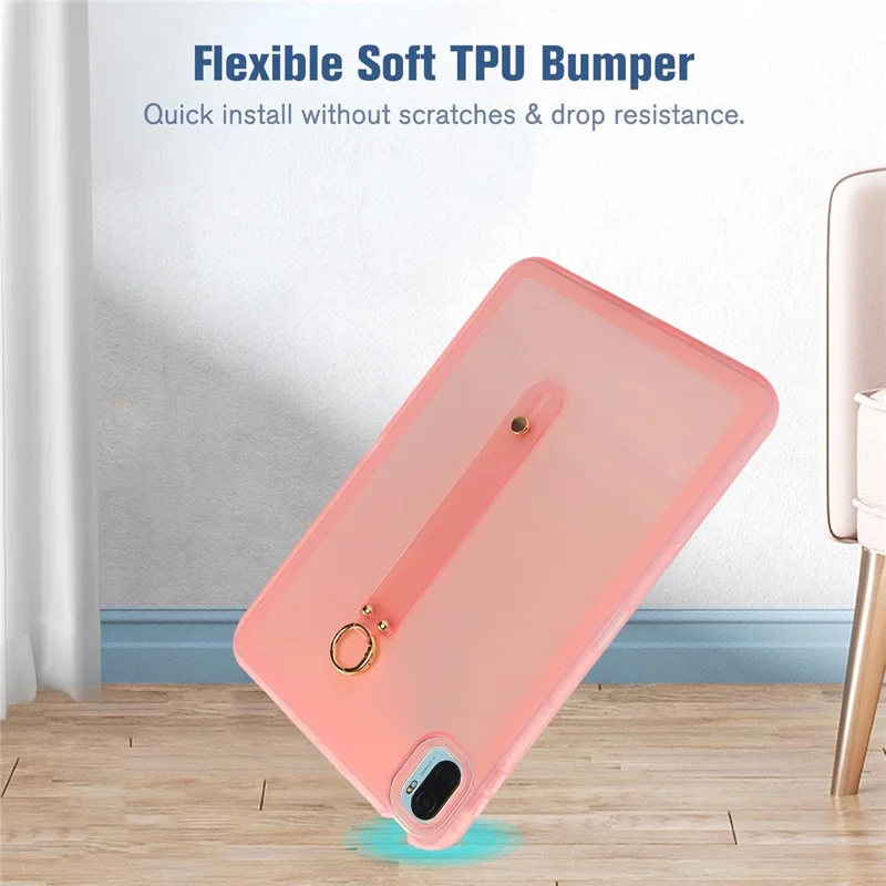 Für Xiaomi Pad 5 Pro / Pad 5 Hülle Stoßfest TPU Tablet-Schutzhülle mit Handschlaufe - Rosa
