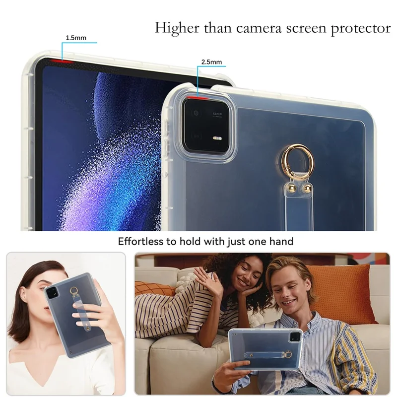 Funda Xiaomi Pad 6 Pro / Pad 6 Antigolpes de TPU con Correa de Muñeca - Transparente