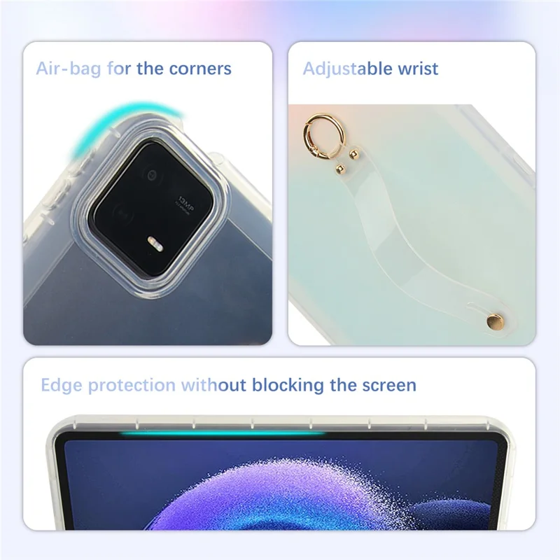 Funda Xiaomi Pad 6 Pro / Pad 6 Antigolpes de TPU con Correa de Muñeca - Transparente