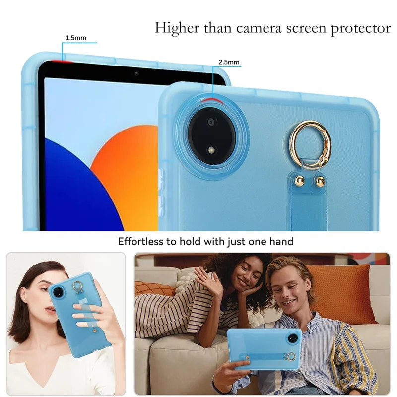 Cover antiurto in TPU per Xiaomi Redmi Pad SE 4G 8,7 pollici con cinturino - Blu
