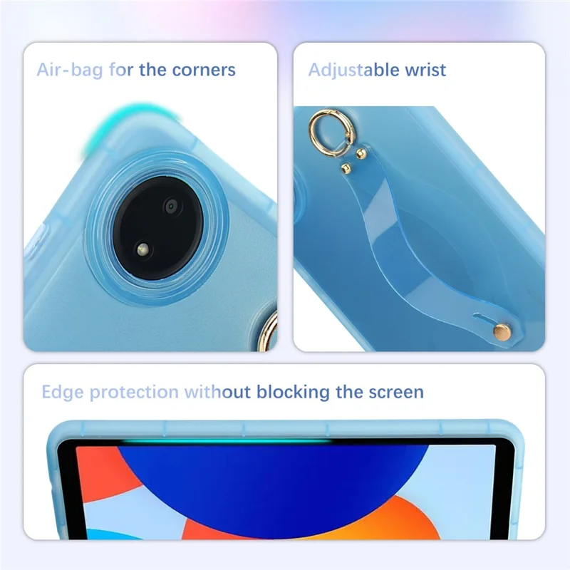 Cover antiurto in TPU per Xiaomi Redmi Pad SE 4G 8,7 pollici con cinturino - Blu